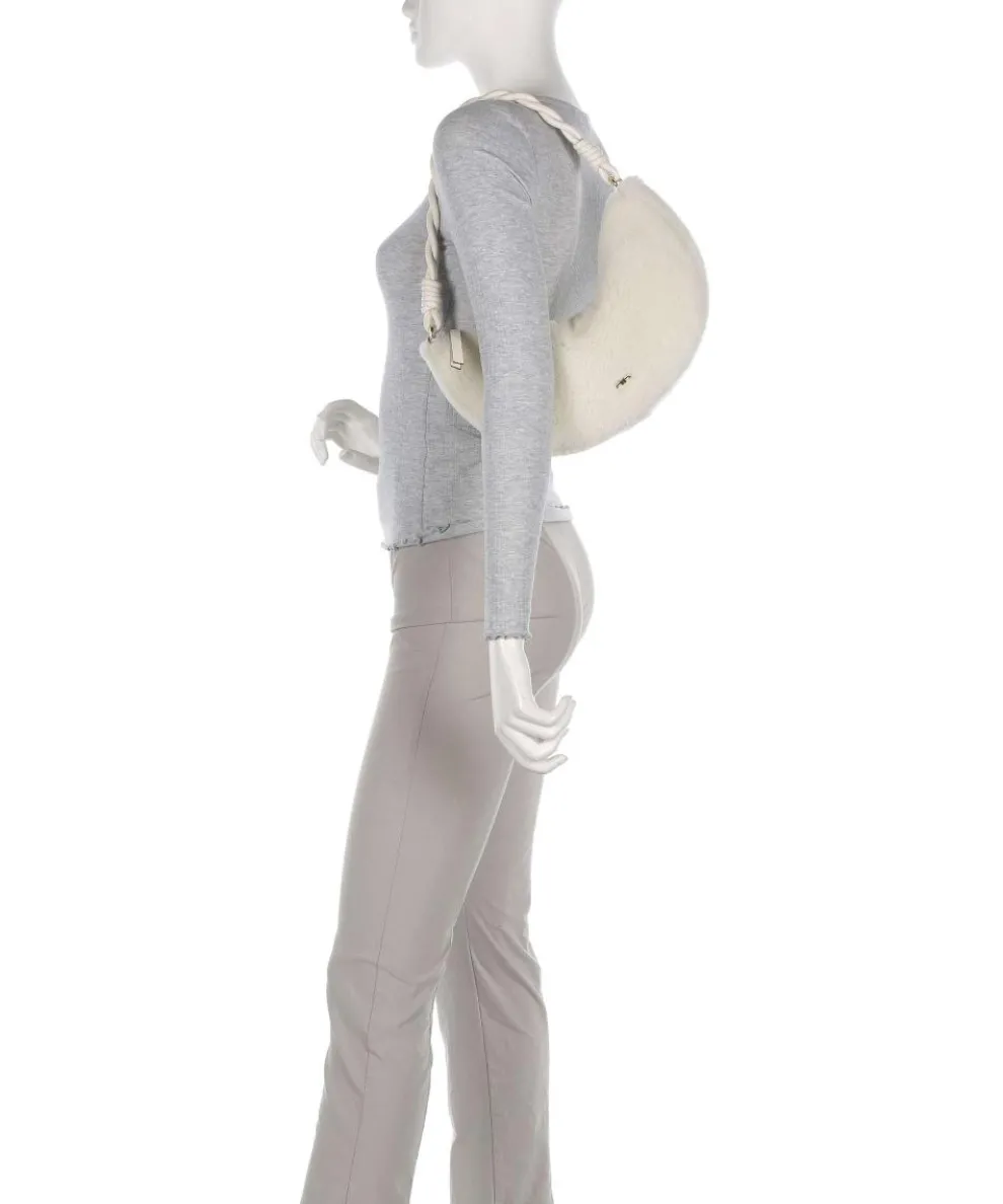 Shearling Moon Schultertasche Fell elfenbein