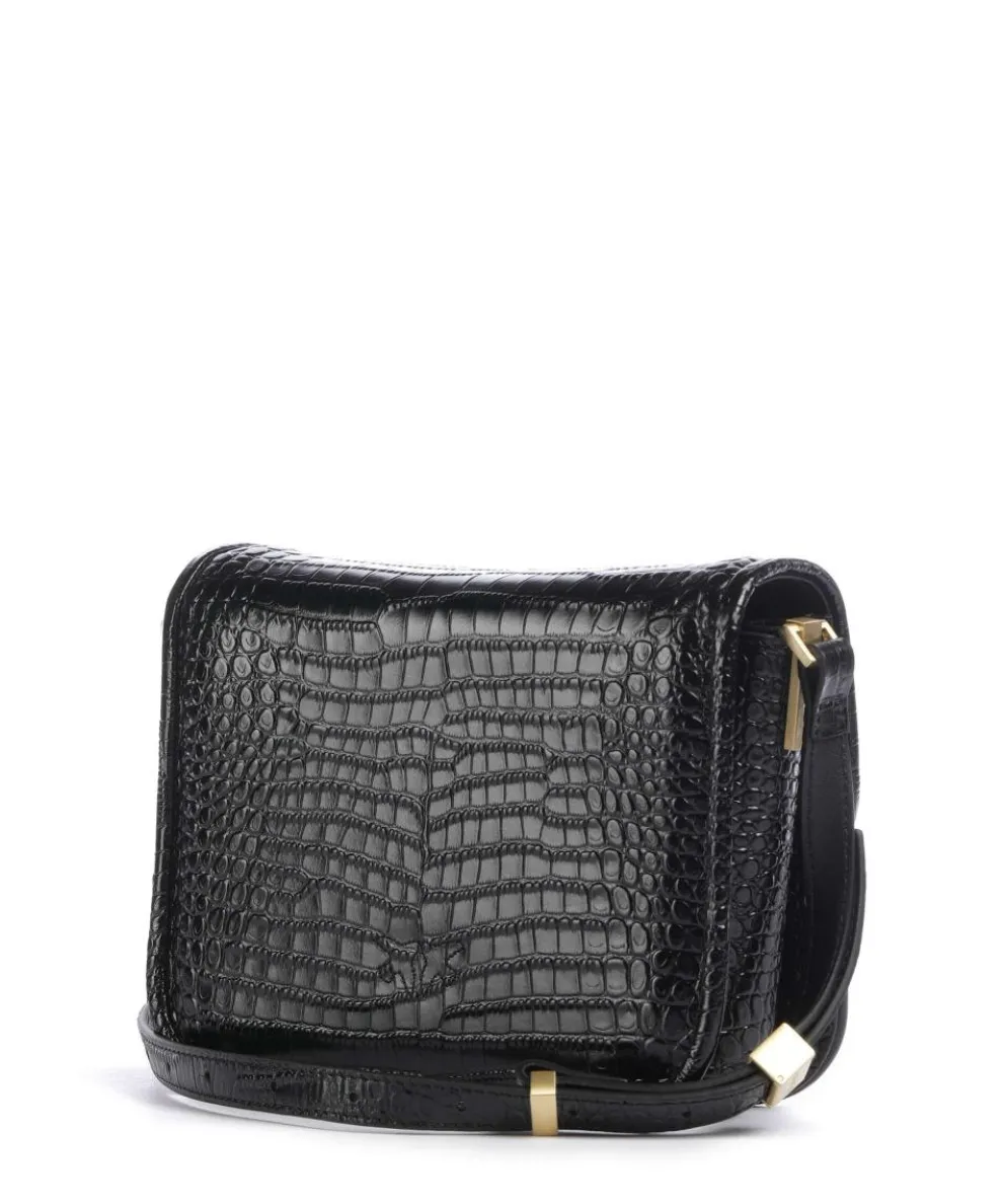 Love Box Mini Umhängetasche geprägtes Leder schwarz