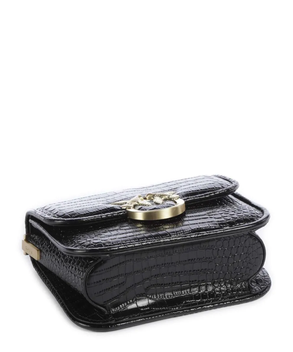 Love Box Mini Umhängetasche geprägtes Leder schwarz