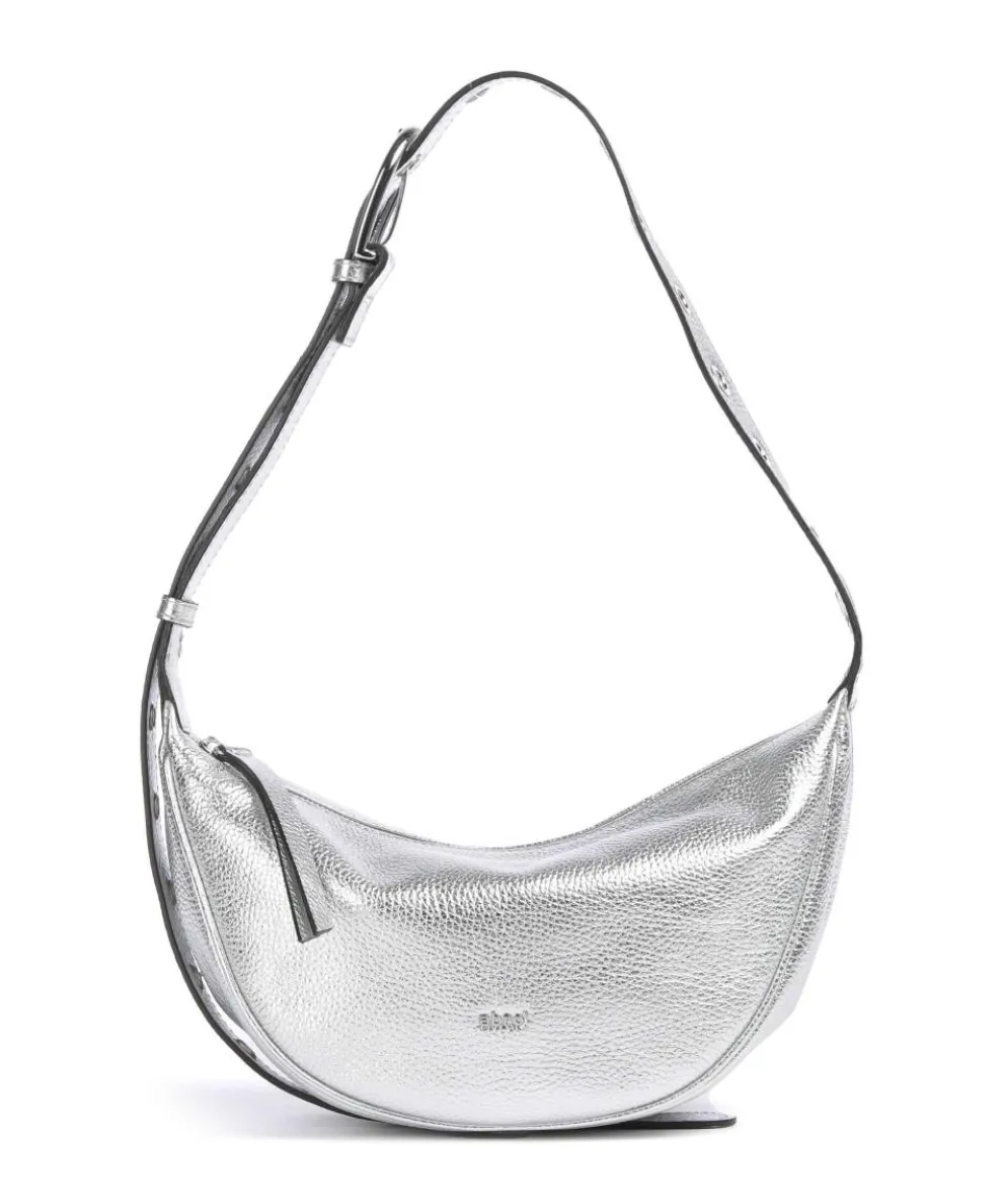 Shimmer By My Side Schultertasche genarbtes Rindsleder silber