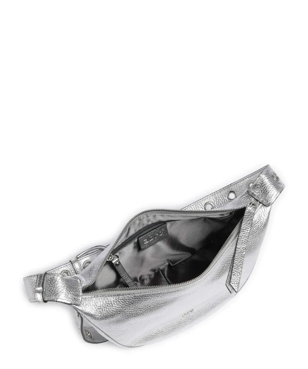 Shimmer By My Side Schultertasche genarbtes Rindsleder silber