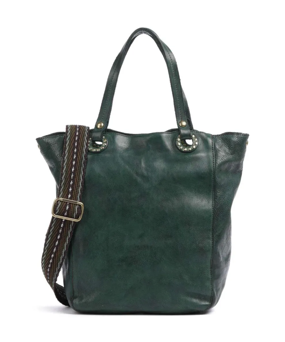 Shopper genarbtes Rindsleder dunkelgrün