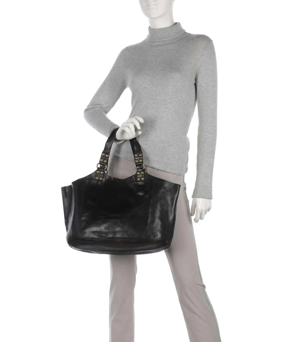 Shopper genarbtes Rindsleder schwarz