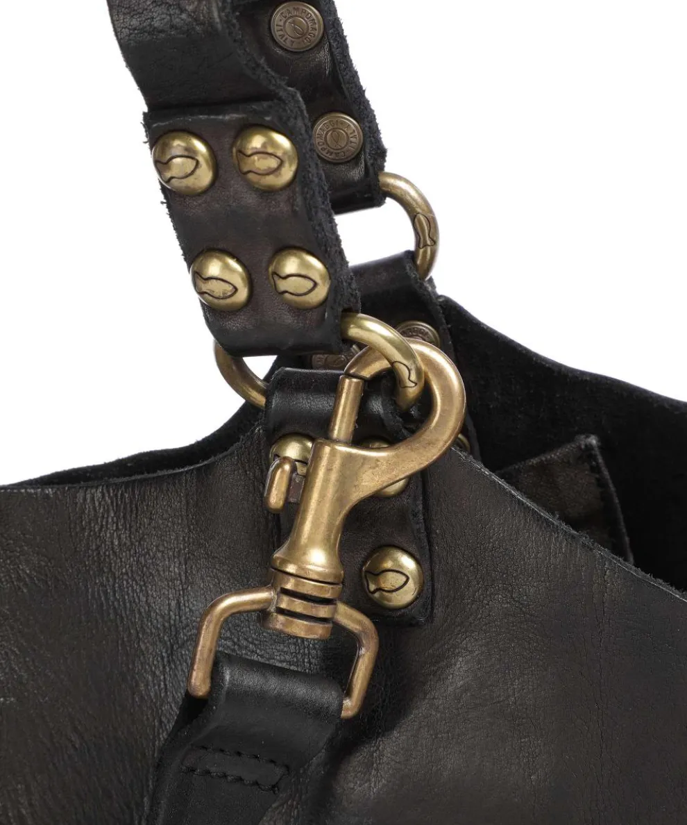 Shopper genarbtes Rindsleder schwarz