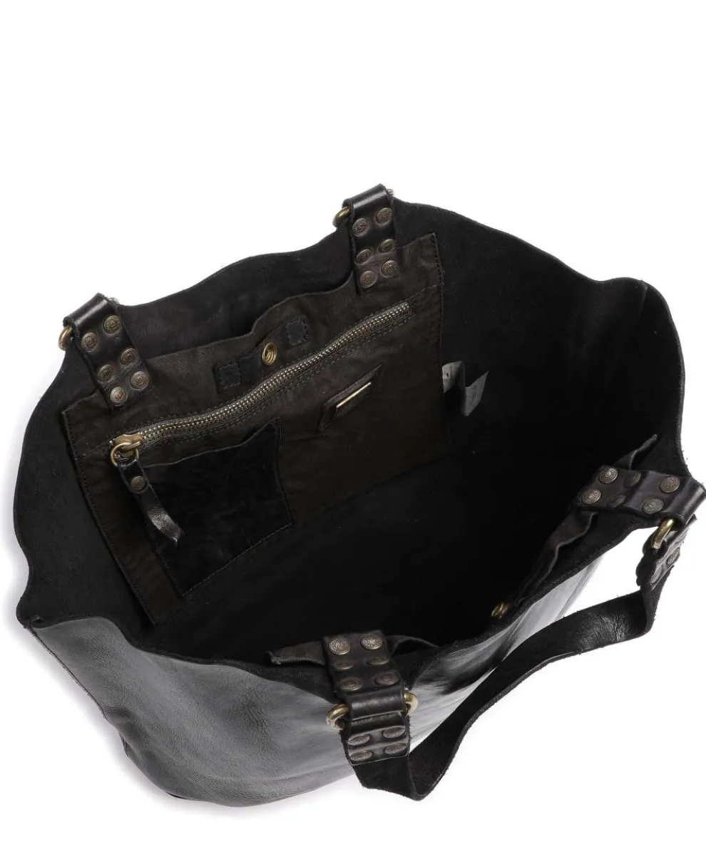 Shopper genarbtes Rindsleder schwarz