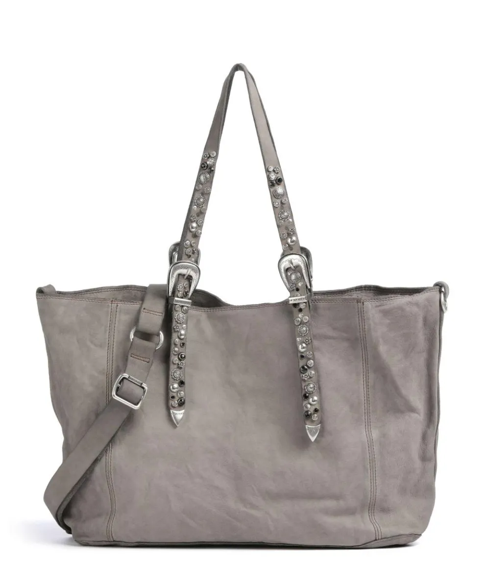 Shopper genarbtes Rindsleder grau