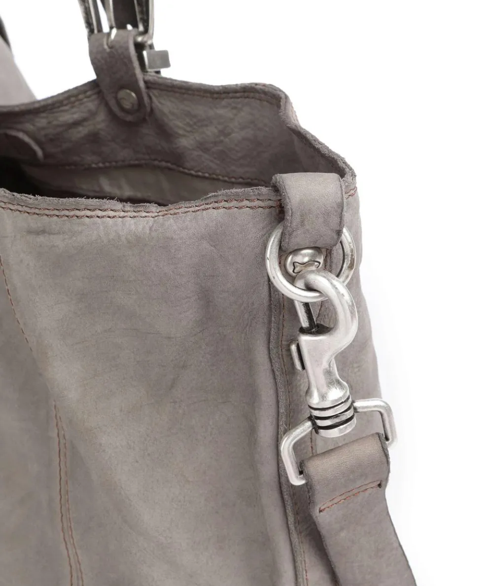 Shopper genarbtes Rindsleder grau