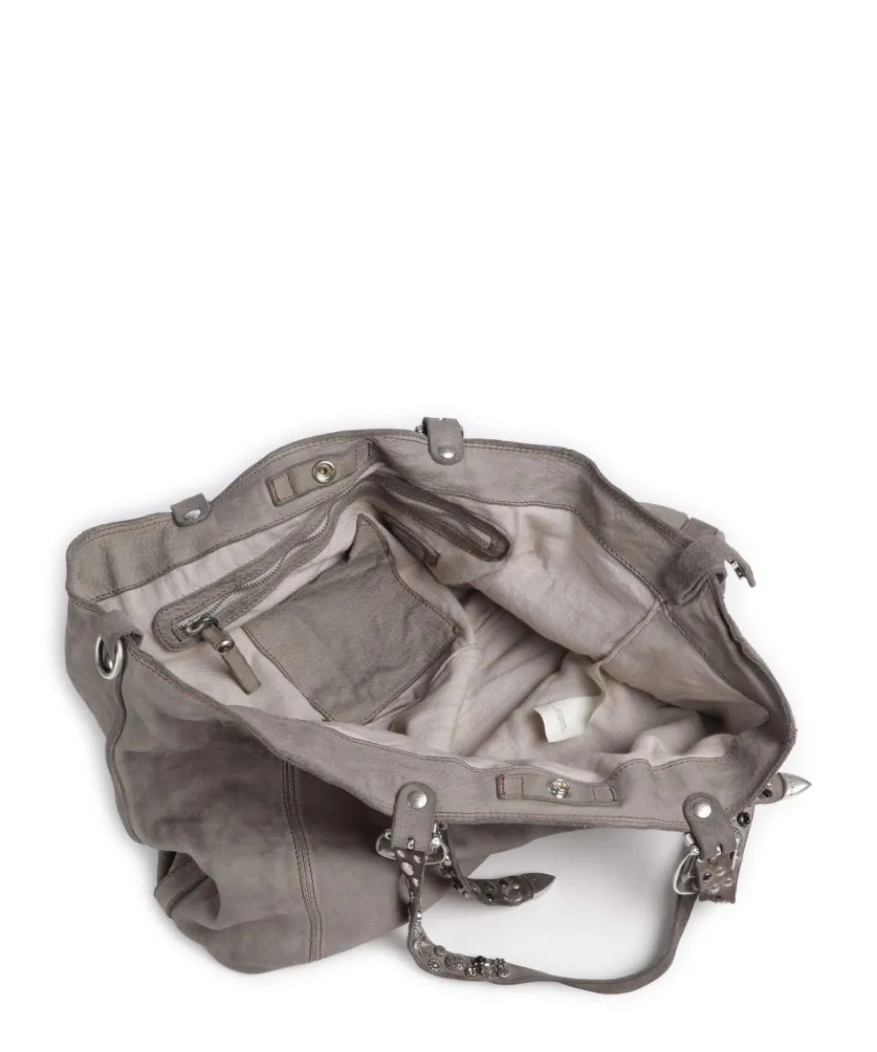 Shopper genarbtes Rindsleder grau