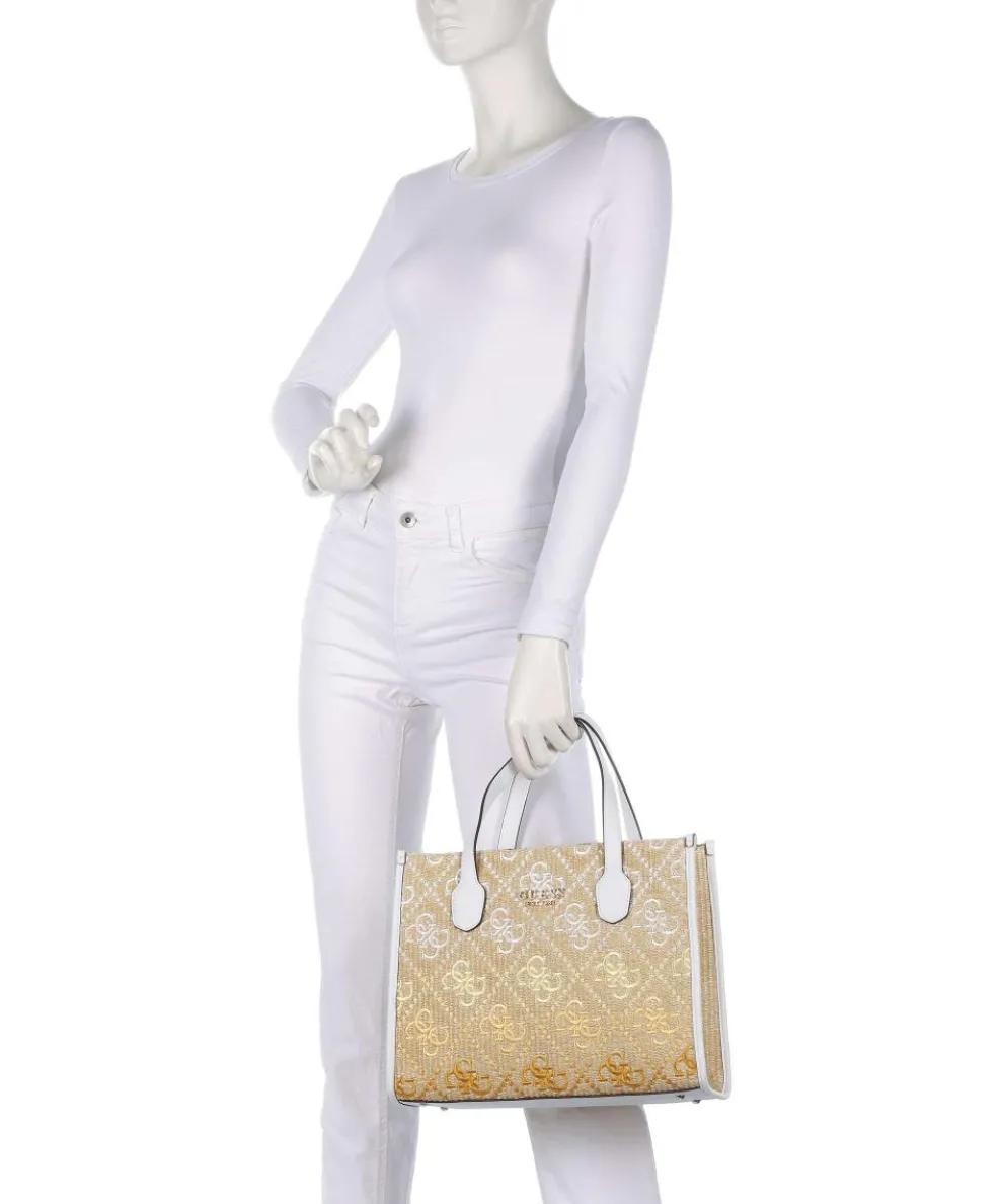 Silvana Handtasche Kunstfaser natur/weiß