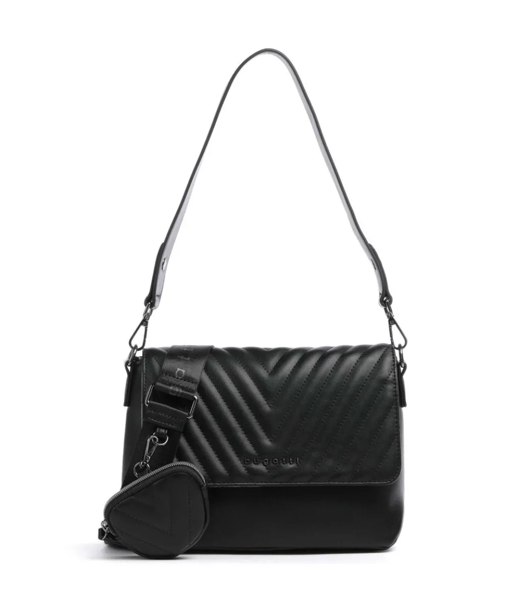 Sira Schultertasche Lederimitat schwarz