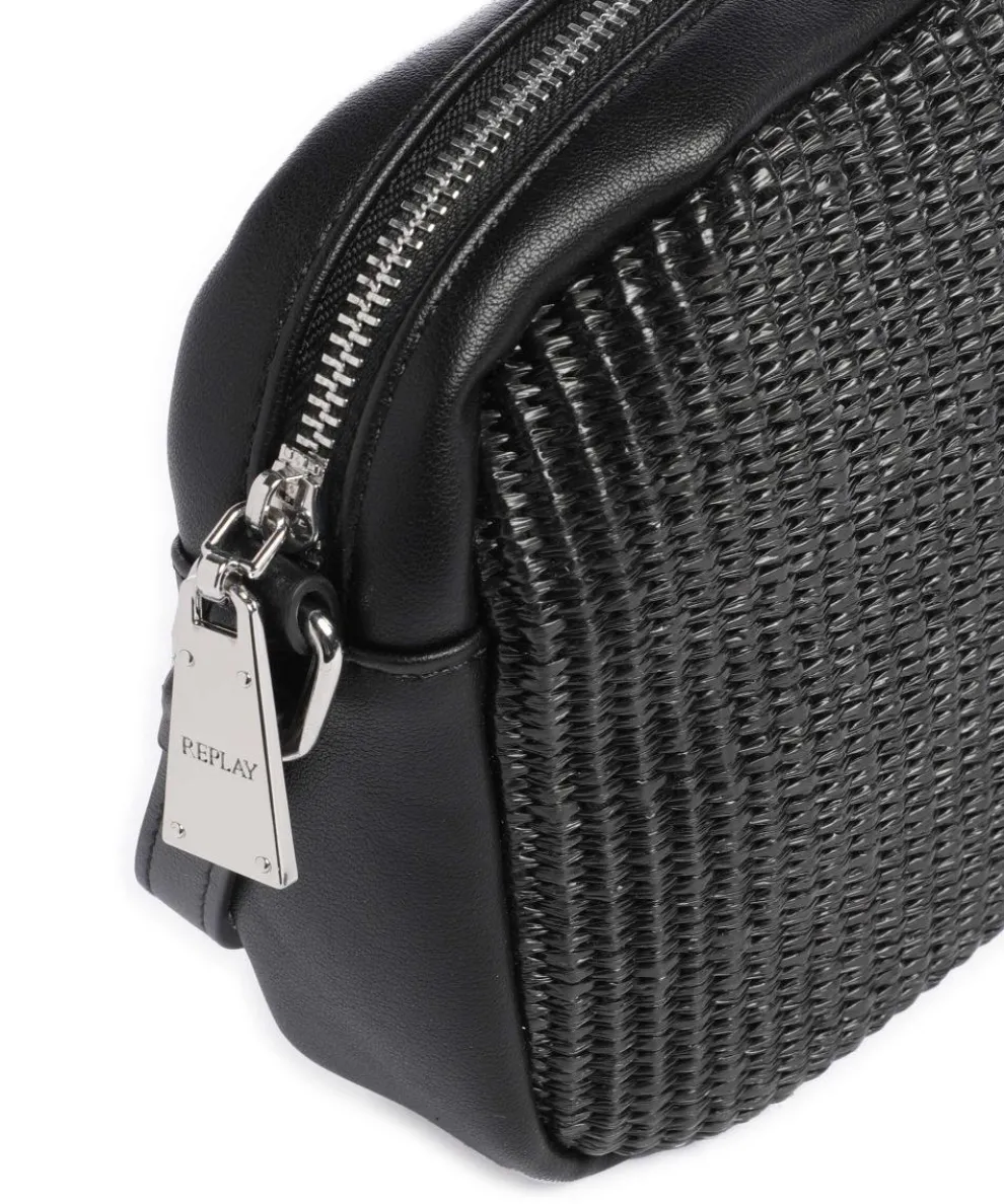 Umhängetasche Polypropylen, Lederimitat schwarz