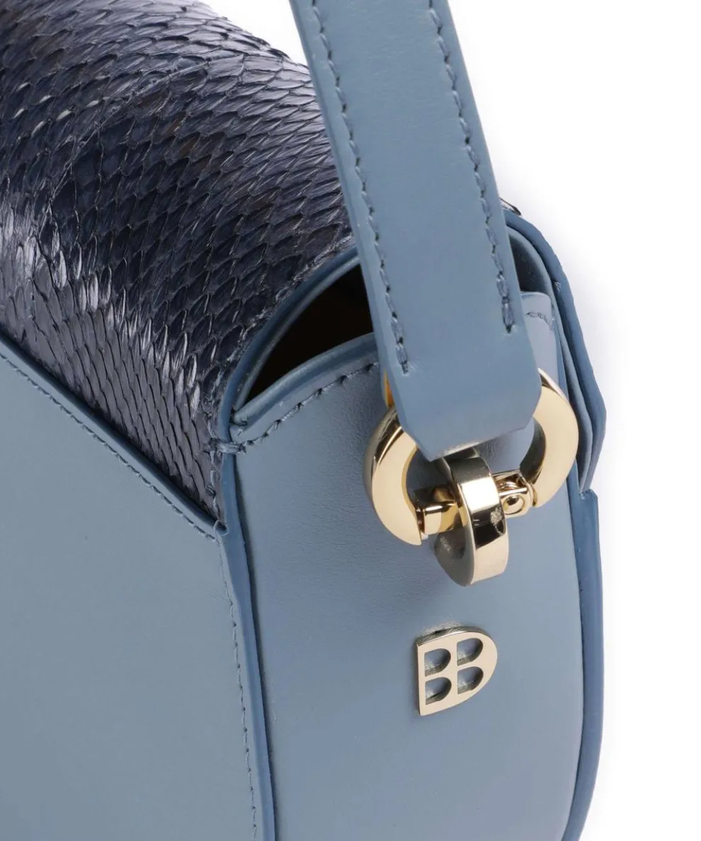 Smile Bag Schultertasche geprägtes Leder blaugrau