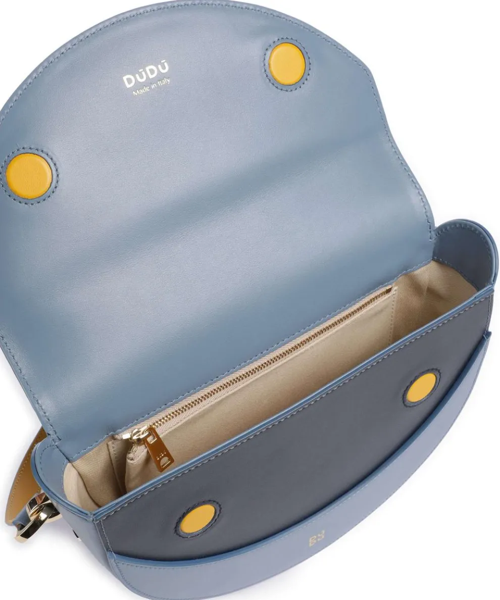 Smile Bag Schultertasche geprägtes Leder blaugrau