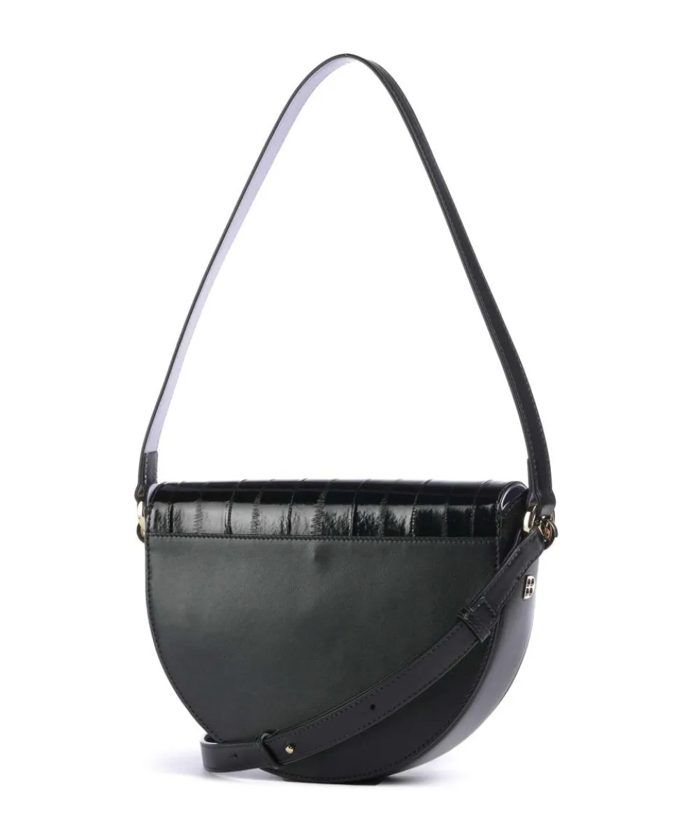 Smile Bag Schultertasche genarbtes Leder schwarz