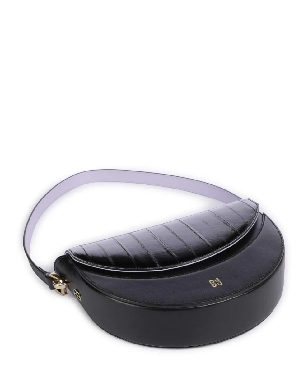 Smile Bag Schultertasche genarbtes Leder schwarz