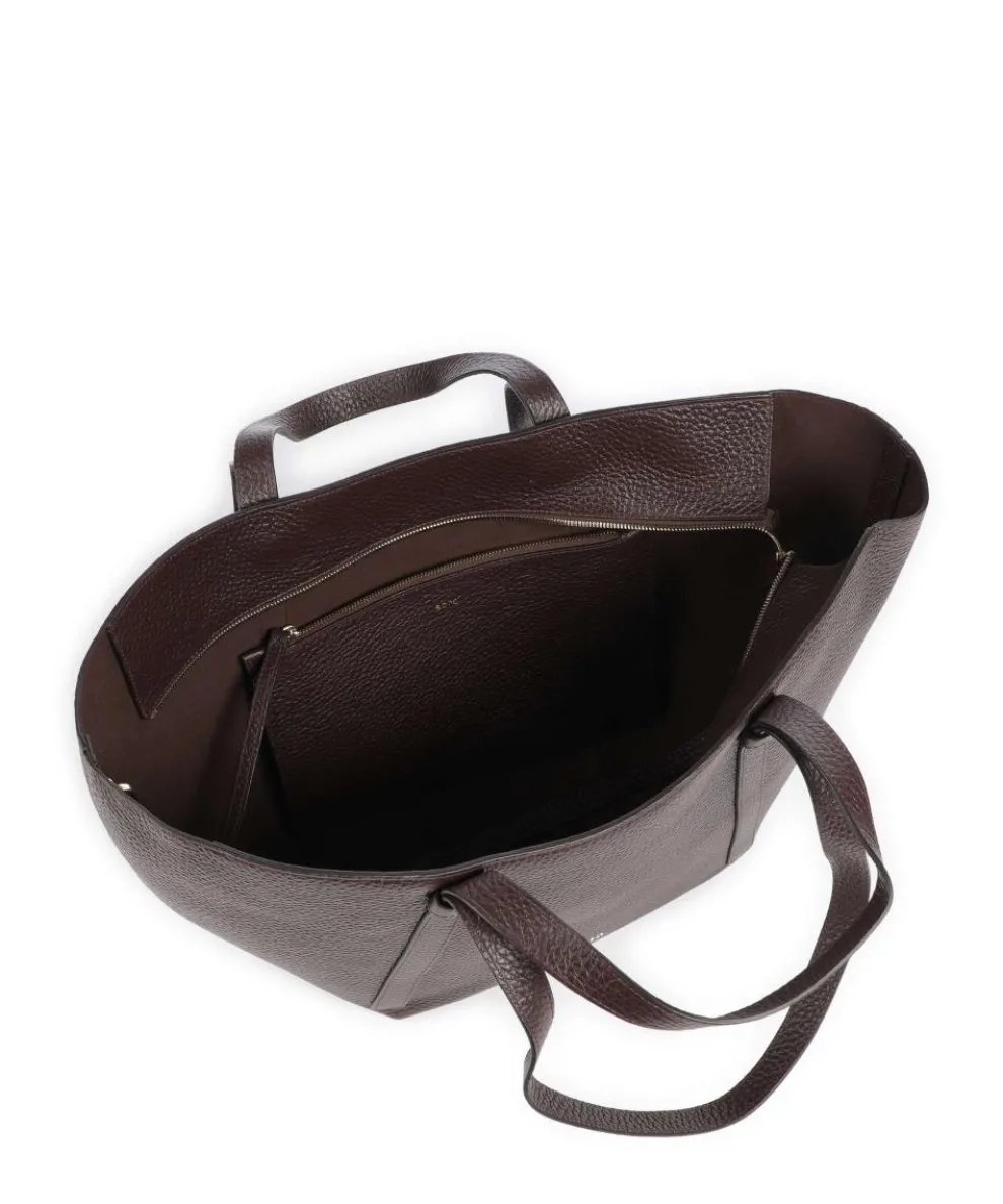 Tekla Cosmo Large Shopper genarbtes Leder wein