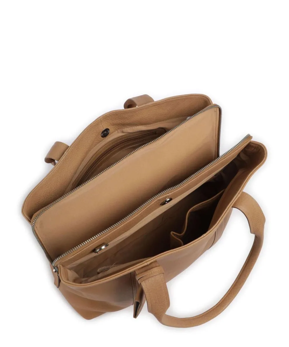 Soft Skylar Aktentasche 13″ genarbtes Leder hellbraun