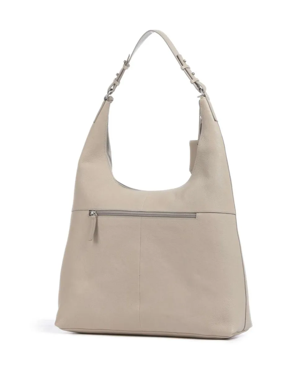 Soft Skylar Beuteltasche genarbtes Leder hellgrau