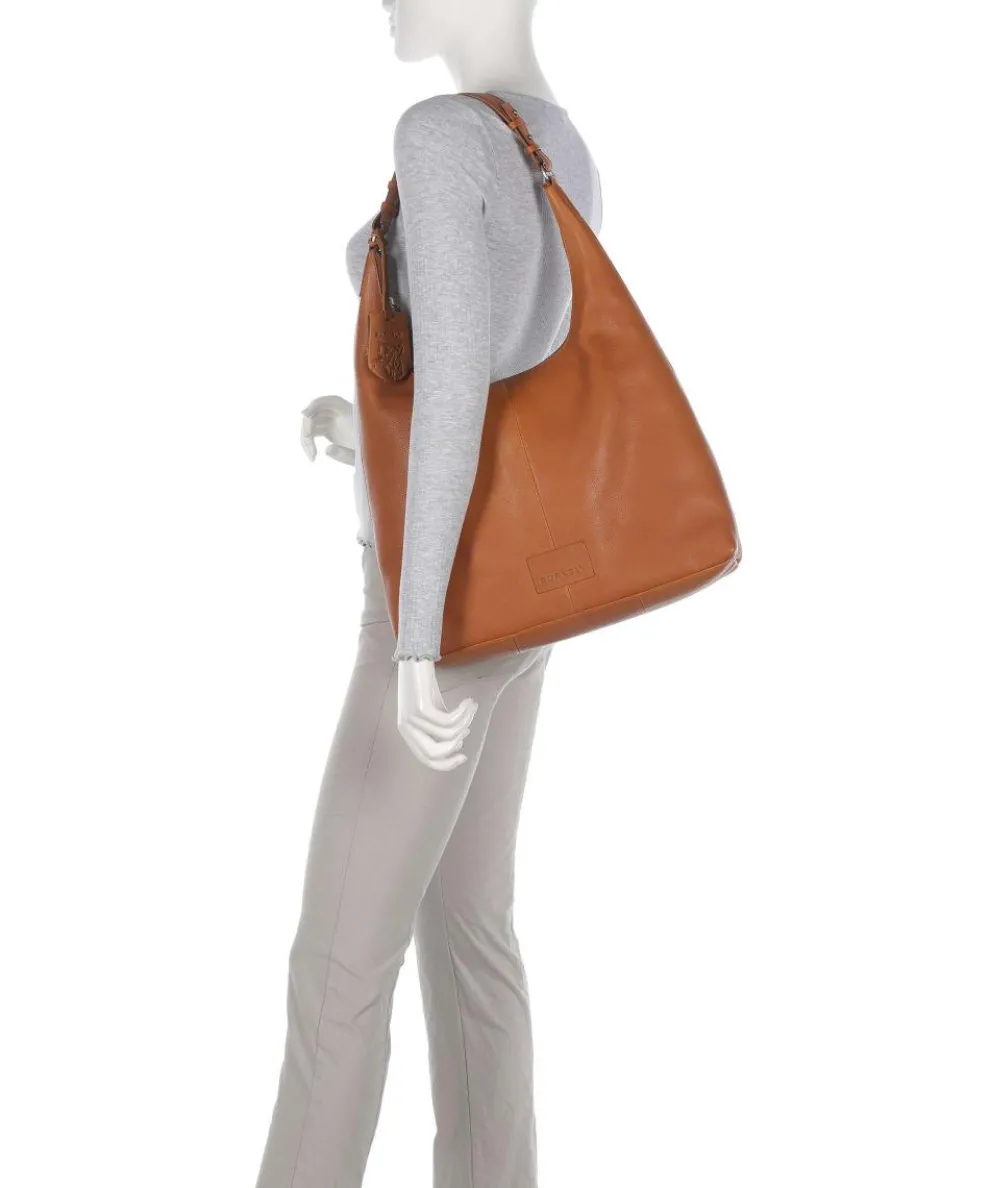 Soft Skylar Beuteltasche genarbtes Leder cognac