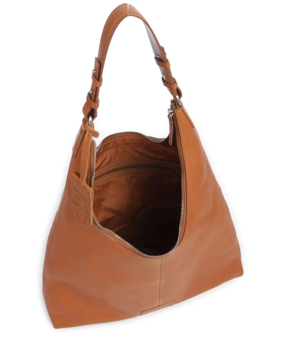 Soft Skylar Beuteltasche genarbtes Leder cognac