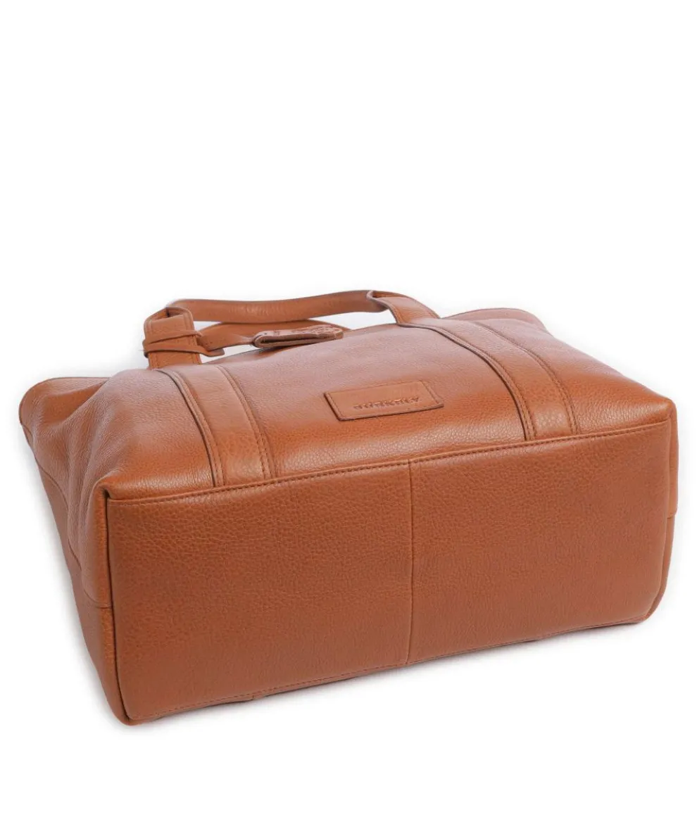 Soft Skylar Handtasche genarbtes Leder cognac