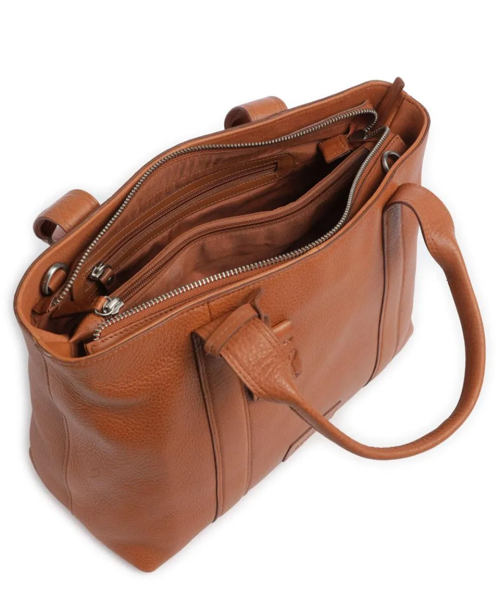 Soft Skylar Handtasche genarbtes Leder cognac