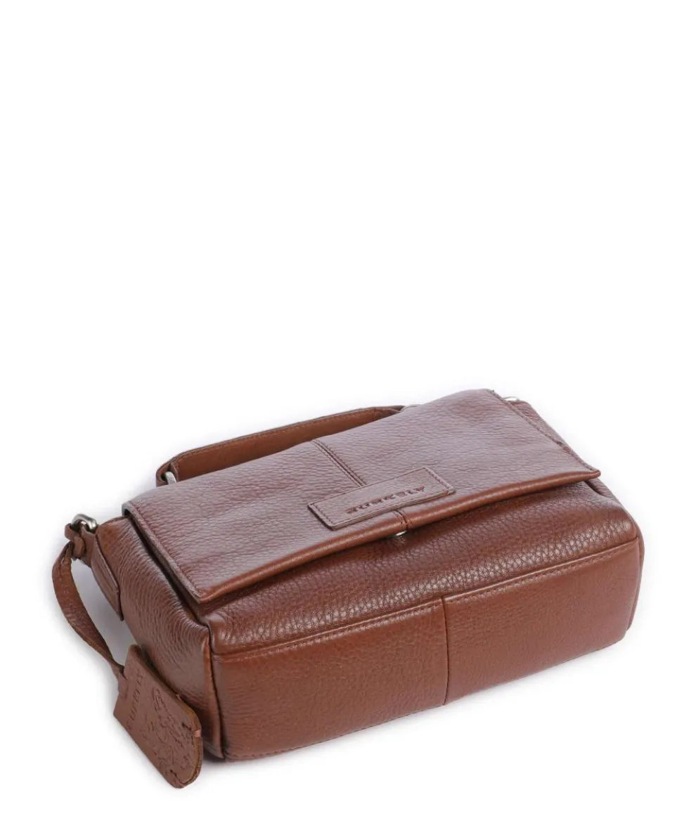 Soft Skylar Umhängetasche genarbtes Leder braun