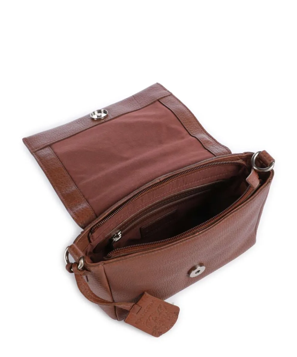 Soft Skylar Umhängetasche genarbtes Leder braun