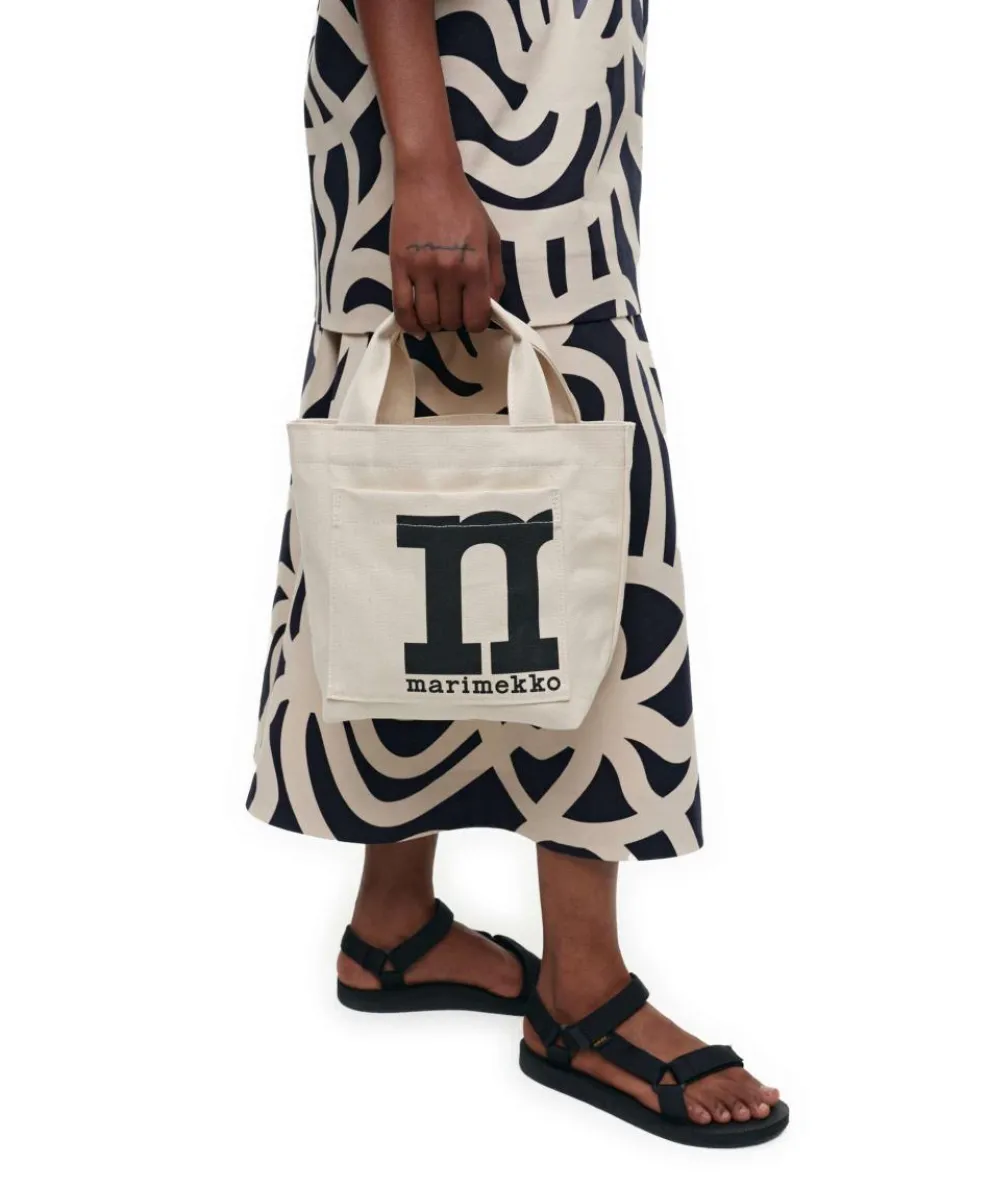 Solid Mono Mini Handtasche Canvas natur