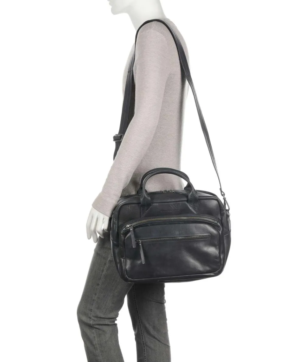 Soundcheck Synthesizer Aktentasche 15″ genarbtes Rindsleder dunkelblau