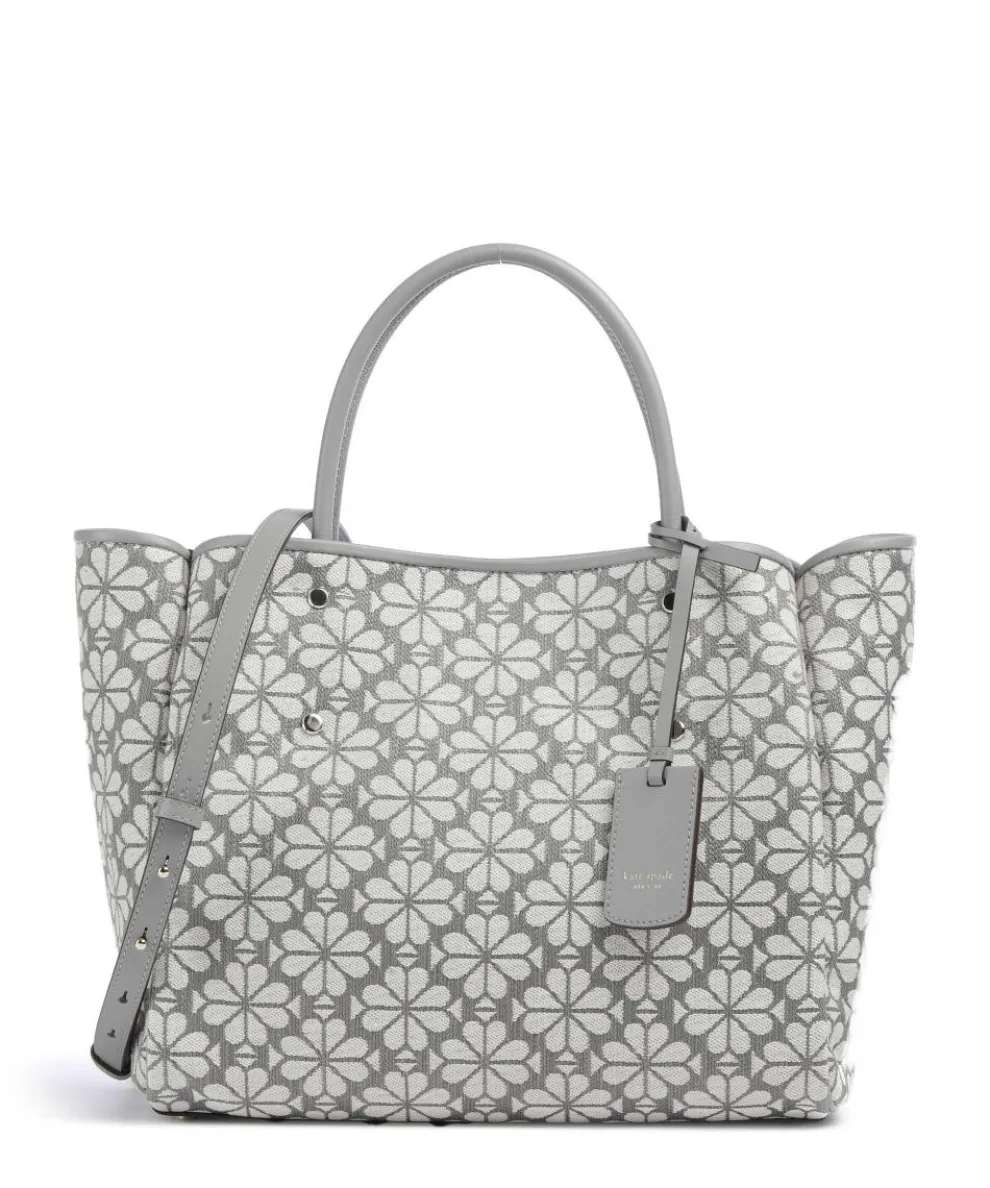 Spade Flower Jacquard Handtasche Canvas hellgrau