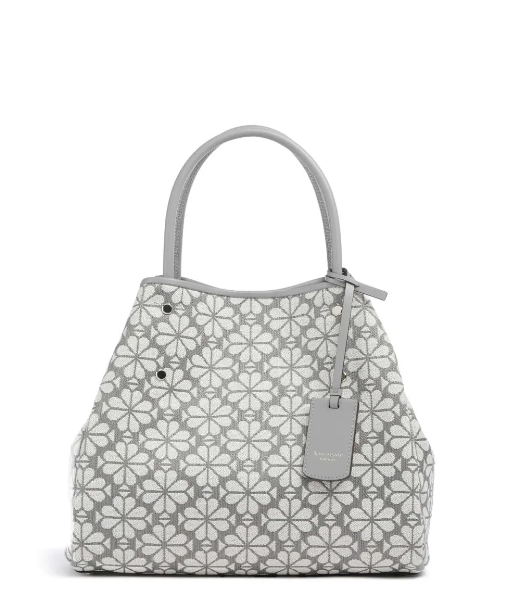 Spade Flower Jacquard Handtasche Canvas hellgrau