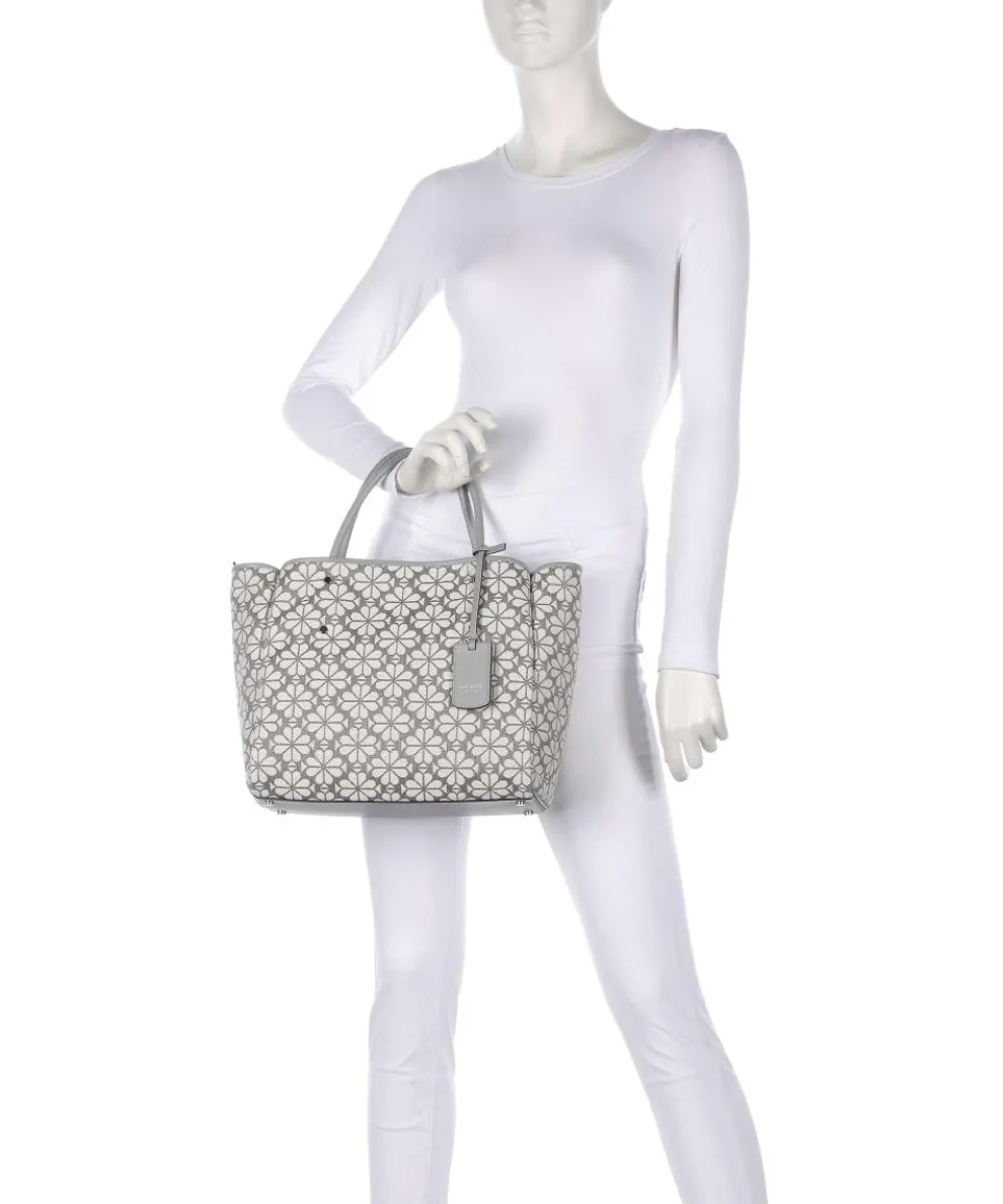 Spade Flower Jacquard Handtasche Canvas hellgrau