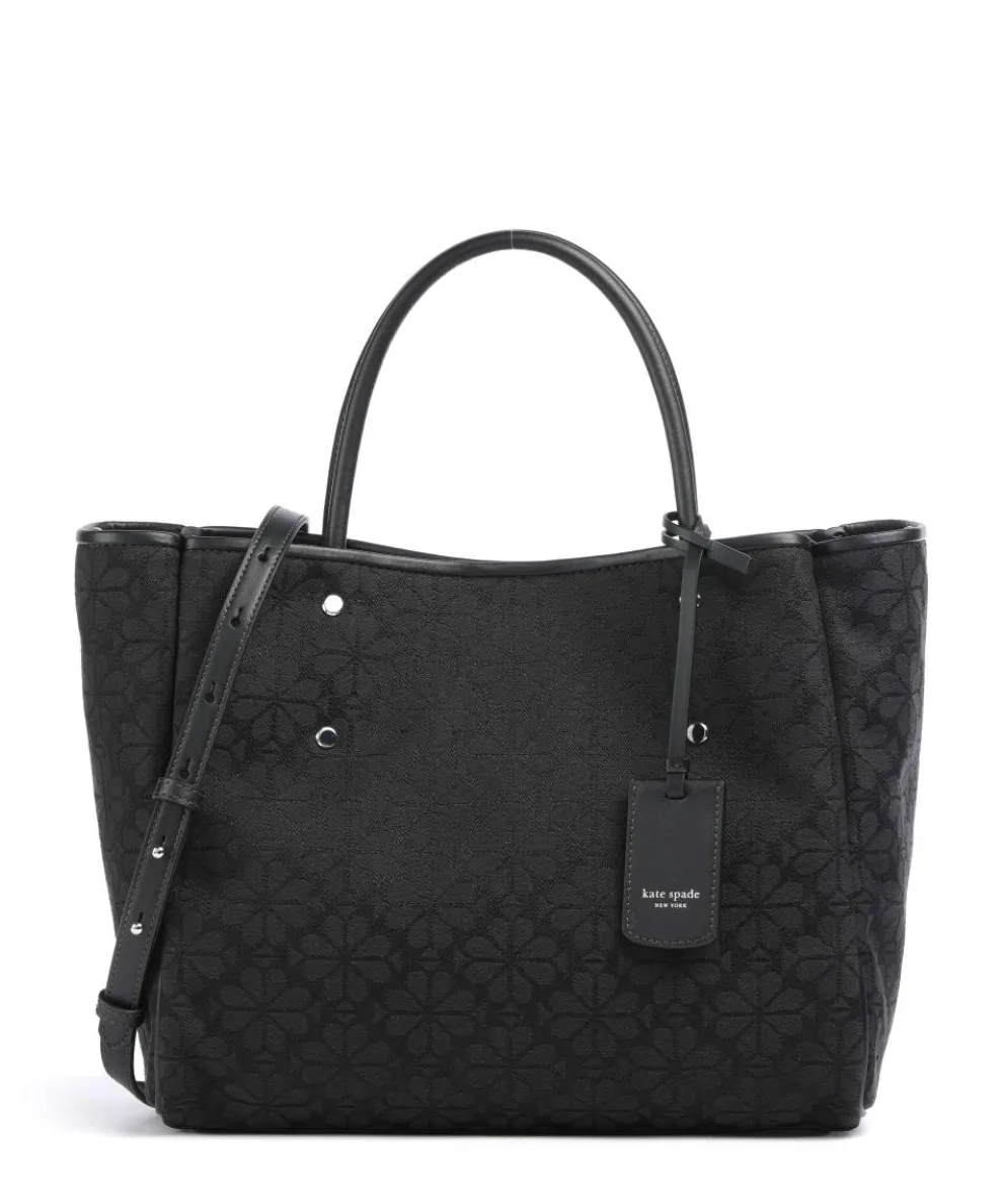 Spade Flower Jacquard Handtasche Canvas schwarz