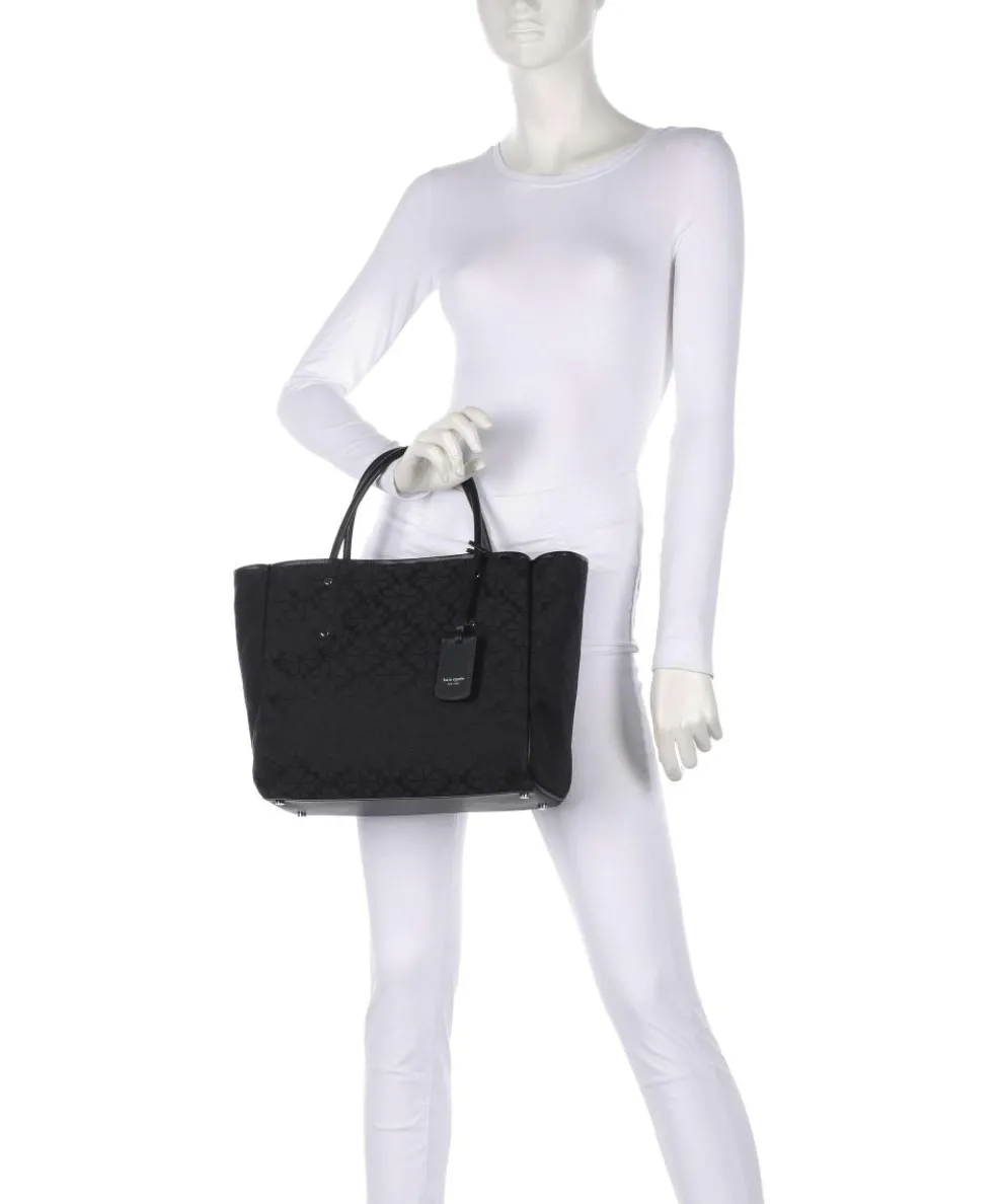 Spade Flower Jacquard Handtasche Canvas schwarz