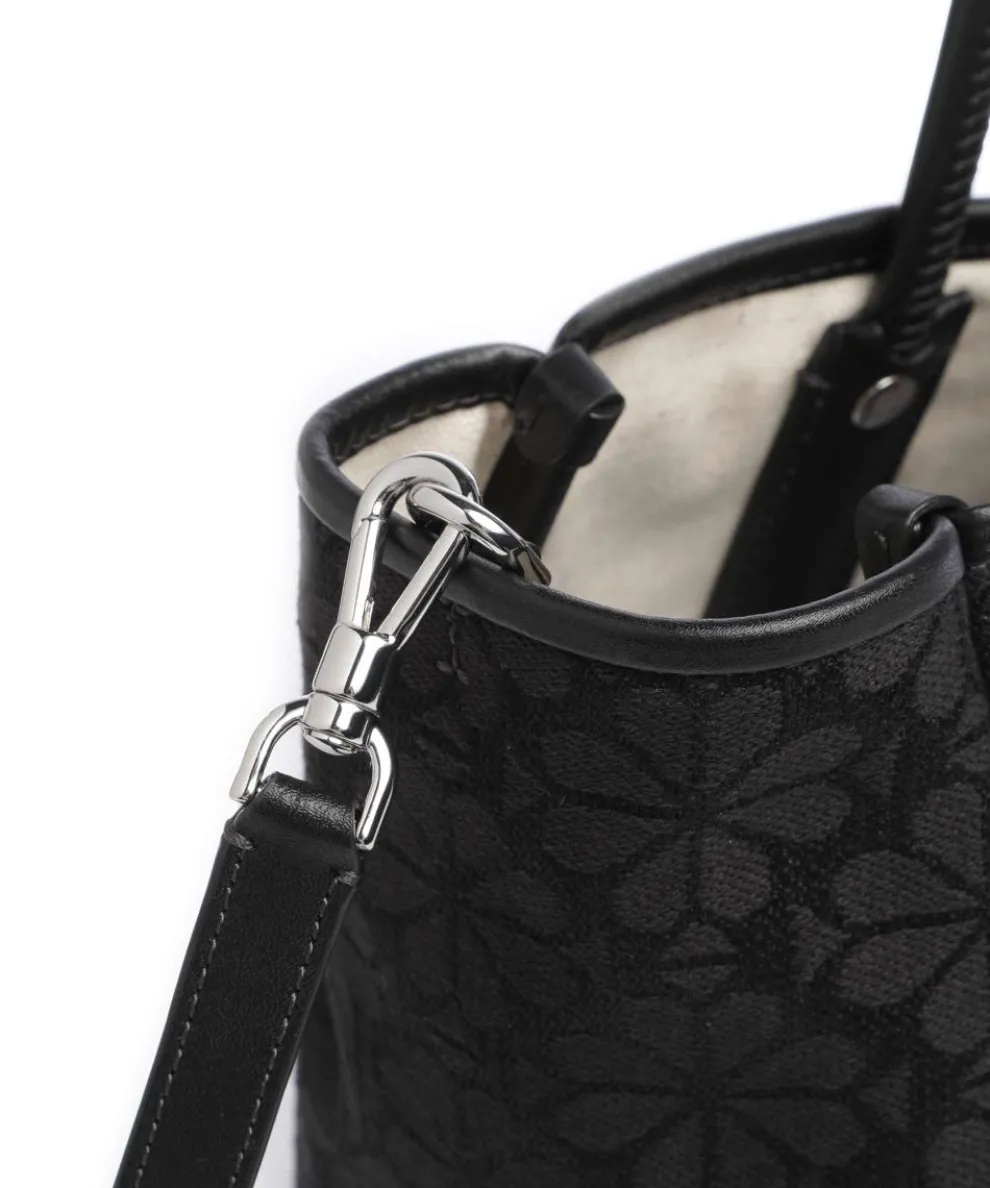 Spade Flower Jacquard Handtasche Canvas schwarz