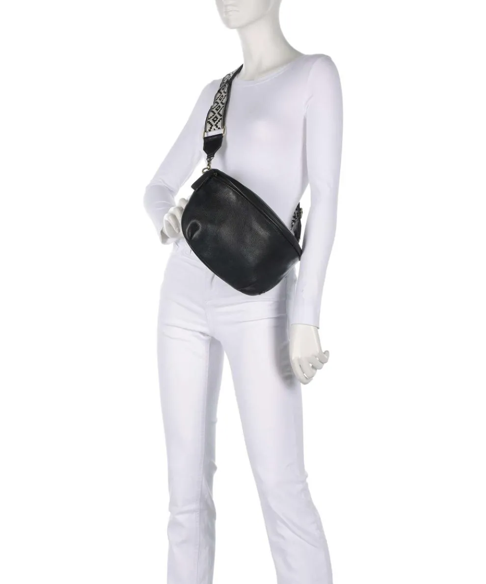 Sport Vogue Umhängetasche genarbtes Rindsleder schwarz