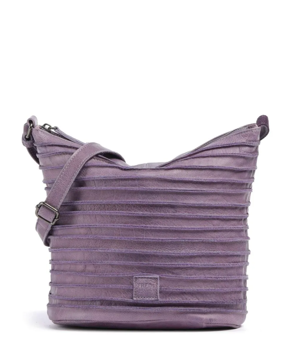 Riffellinchen Umhängetasche genarbtes Rindsleder lavendel