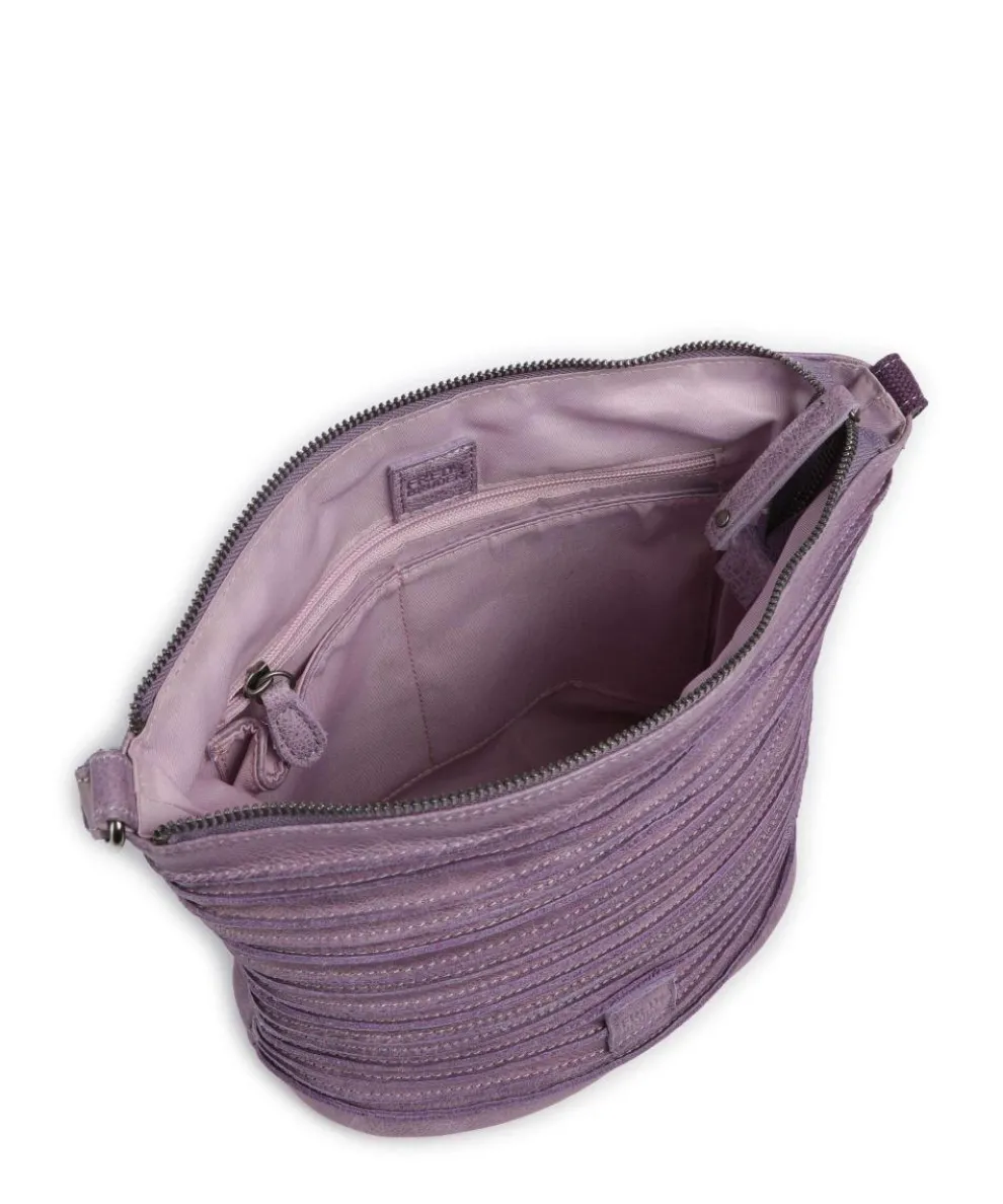 Riffellinchen Umhängetasche genarbtes Rindsleder lavendel