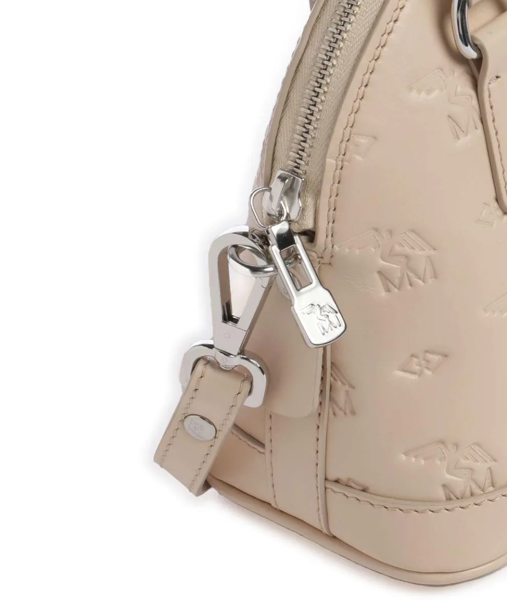 Stampato Oetwil Handtasche Canvas, Kalbsleder beige