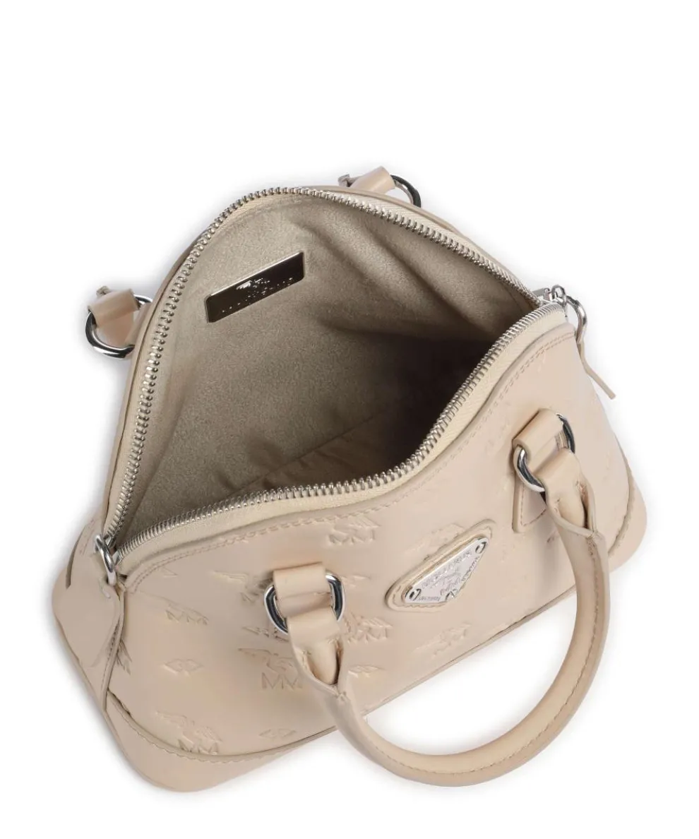 Stampato Oetwil Handtasche Canvas, Kalbsleder beige