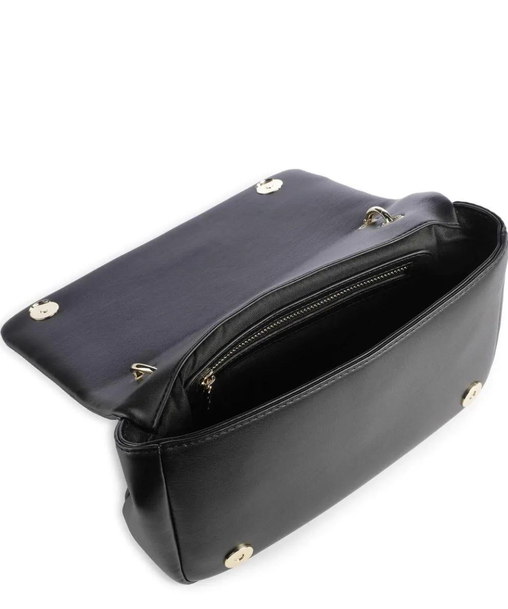 Strass Heart Chain Umhängetasche Lederimitat schwarz