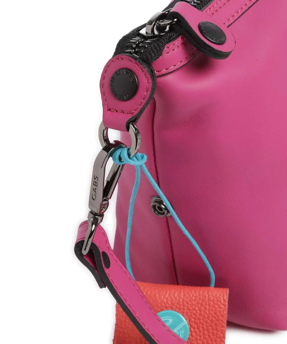 Stripes Funny Umhängetasche genarbtes Kalbsleder pink