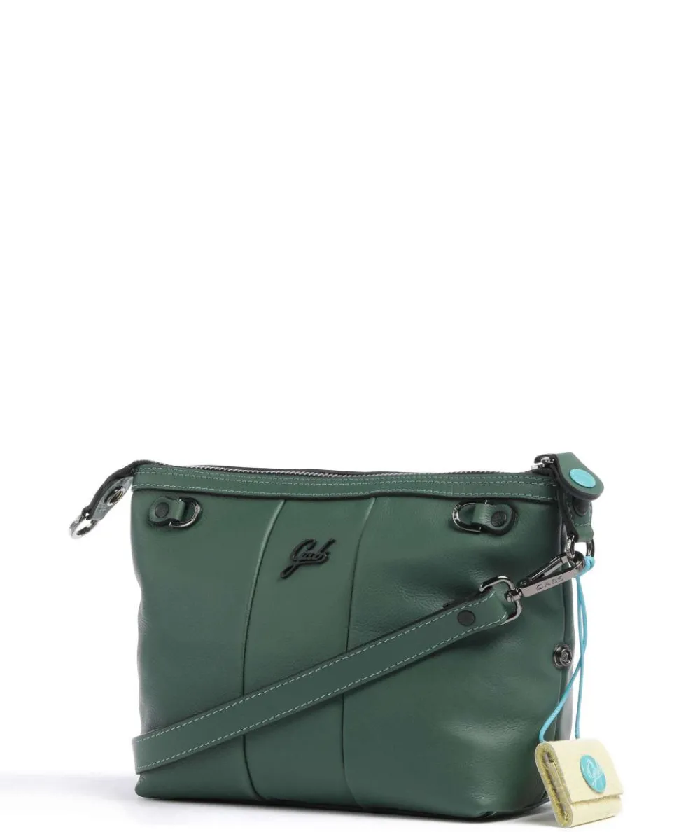 Stripes Funny Umhängetasche genarbtes Kalbsleder grün