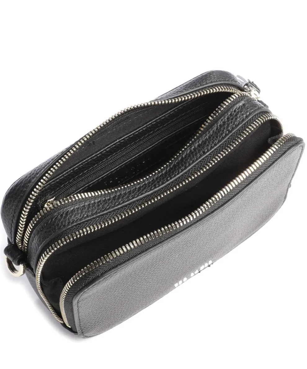 Stunna Umhängetasche genarbtes Leder schwarz