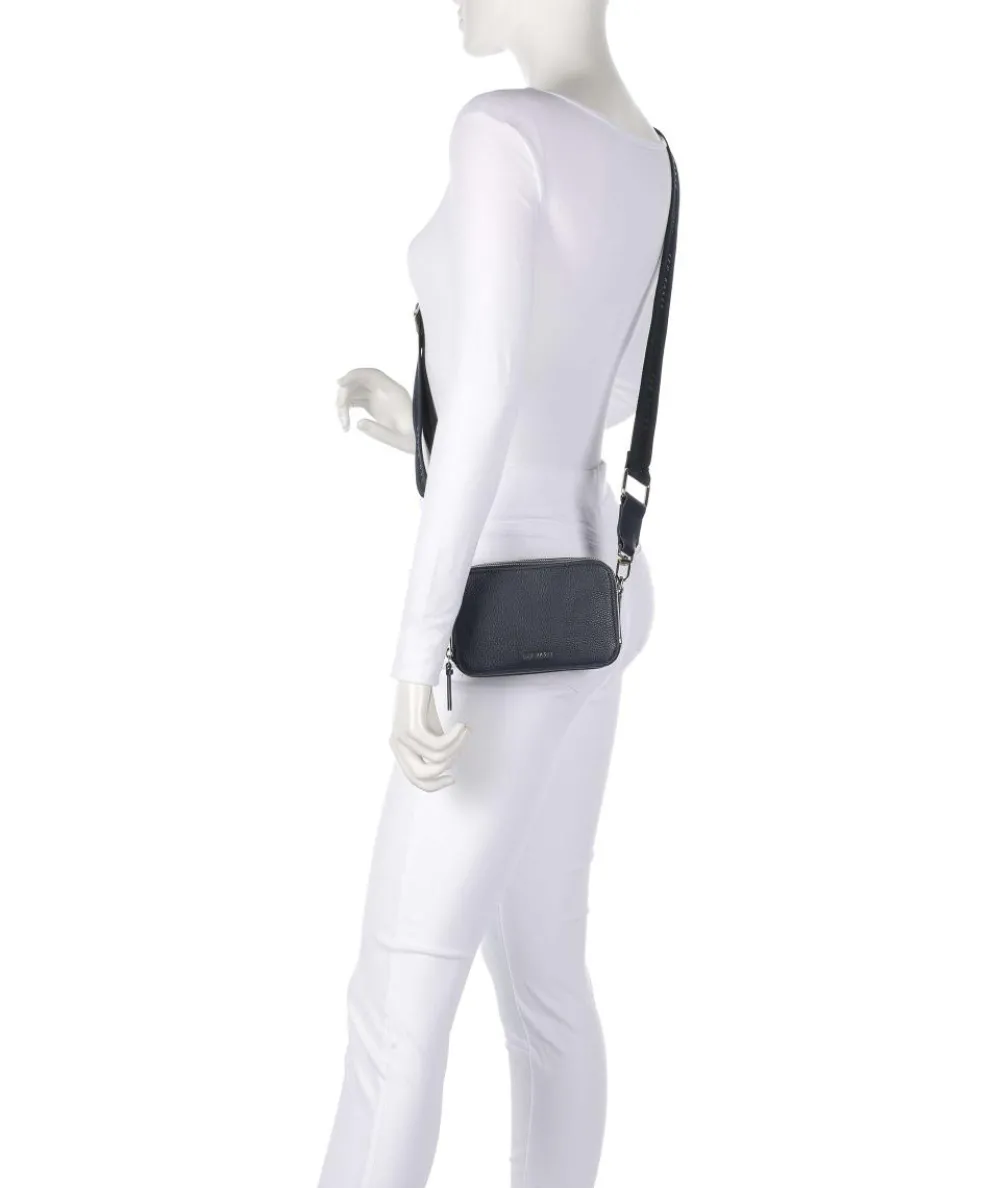 Stunna Umhängetasche genarbtes Leder dunkelblau