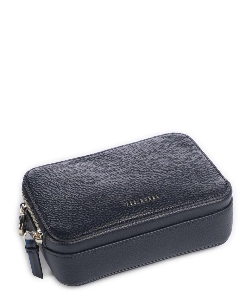 Stunna Umhängetasche genarbtes Leder dunkelblau