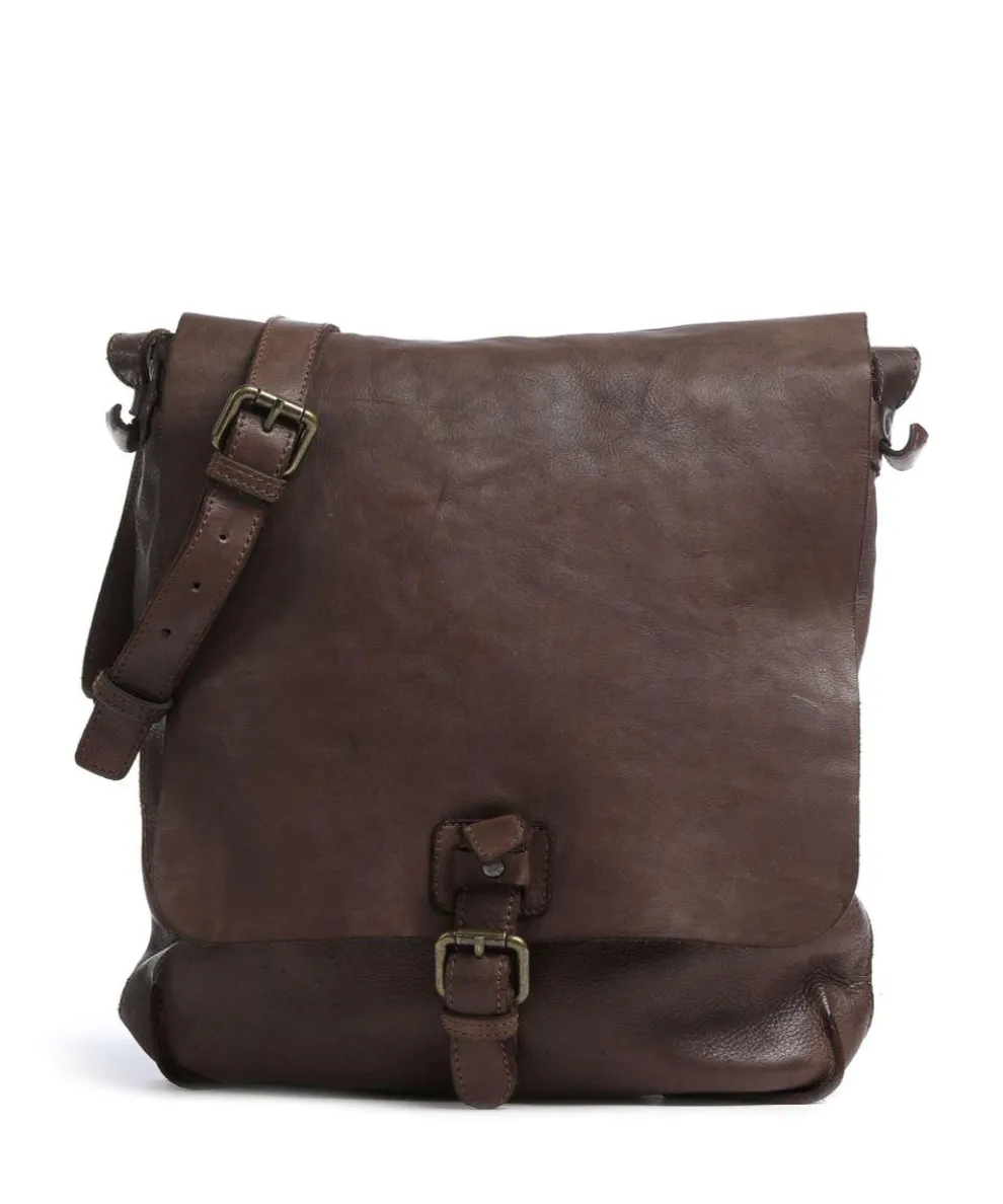 Submarine Schultertasche fein genarbtes Rindsleder dunkelbraun