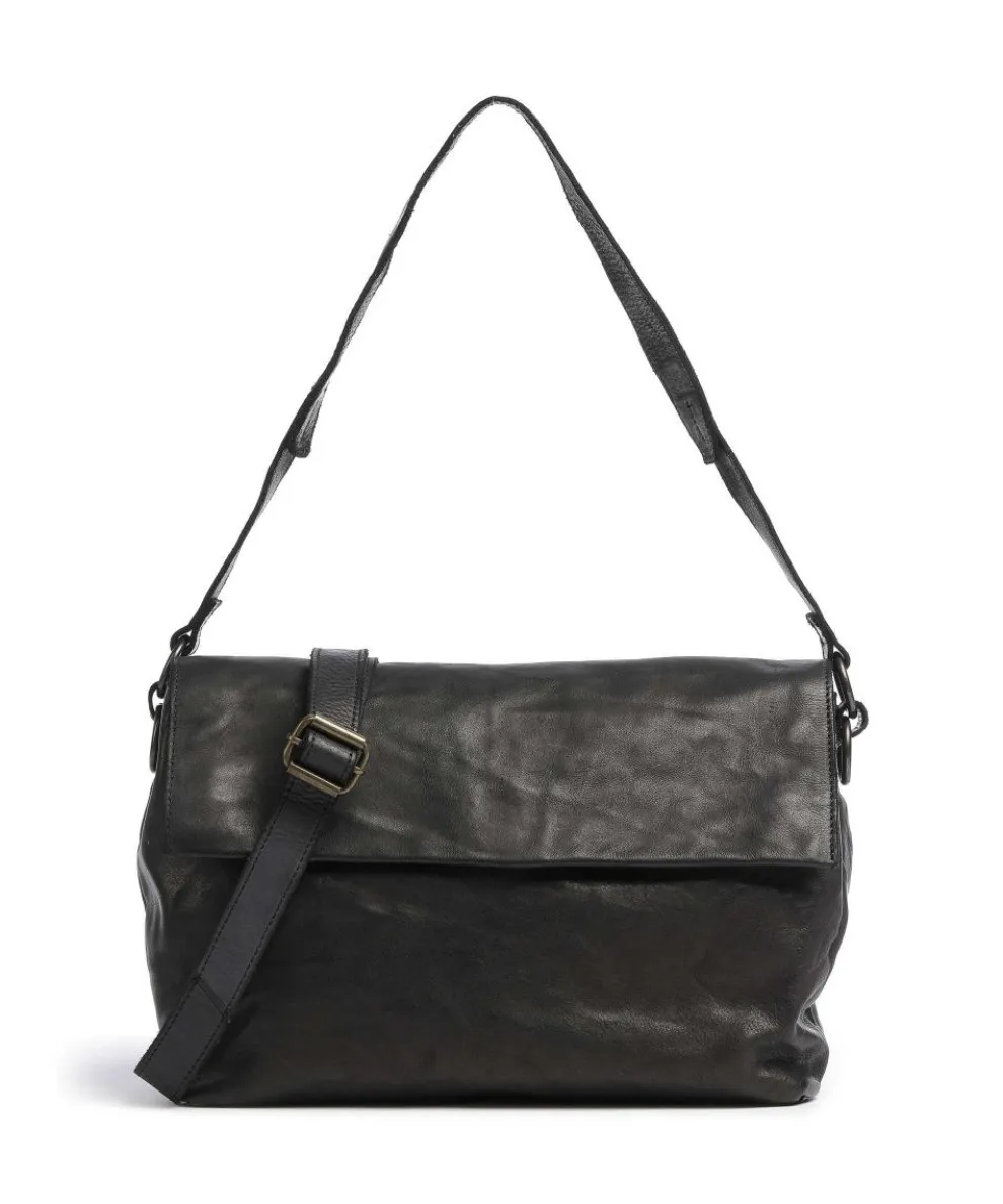 Submarine Schultertasche Rindsleder schwarz