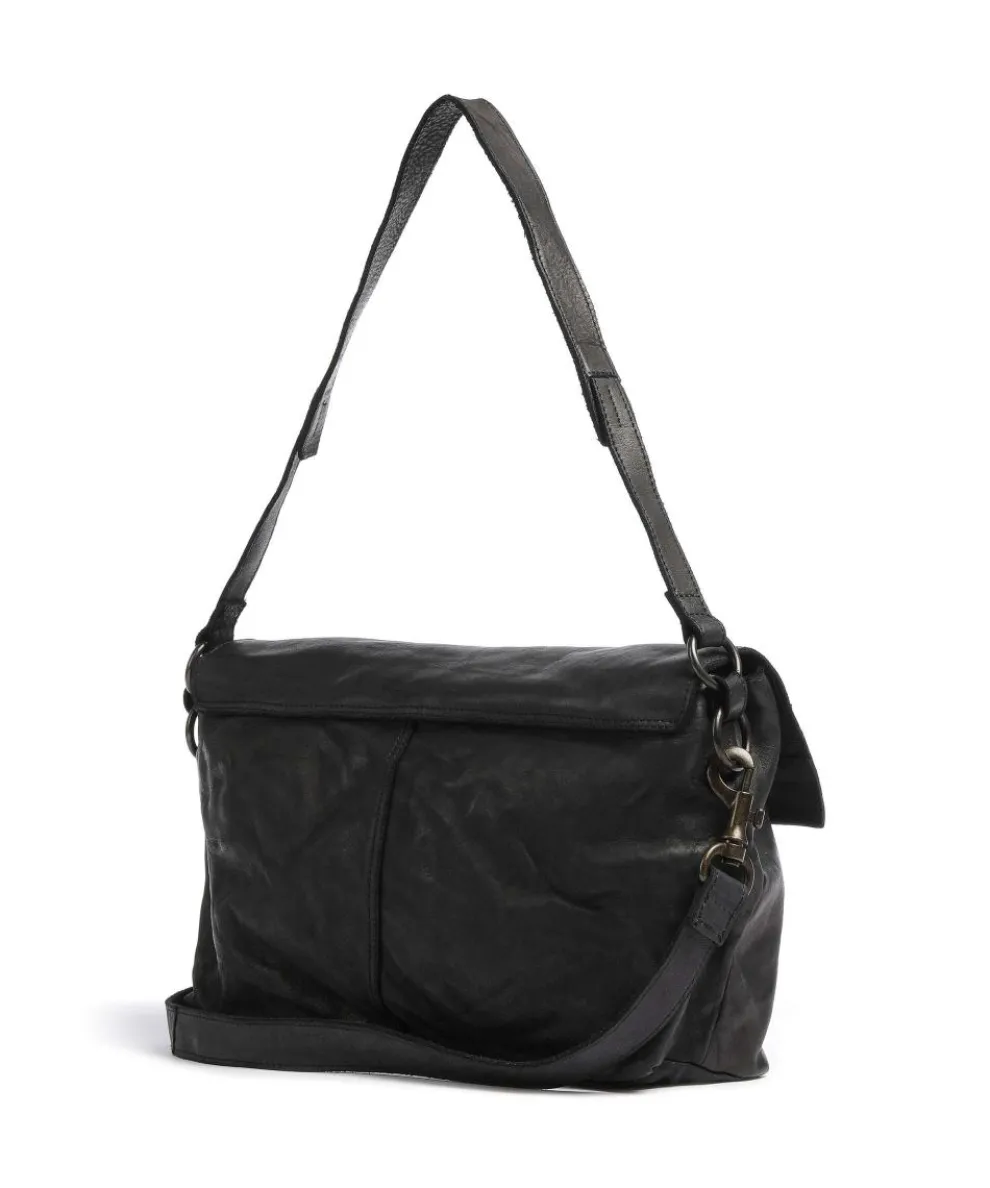 Submarine Schultertasche Rindsleder schwarz